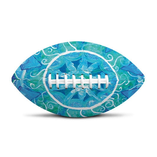 Blue Vishuddha Chakra Mandala Print Rugby Ball