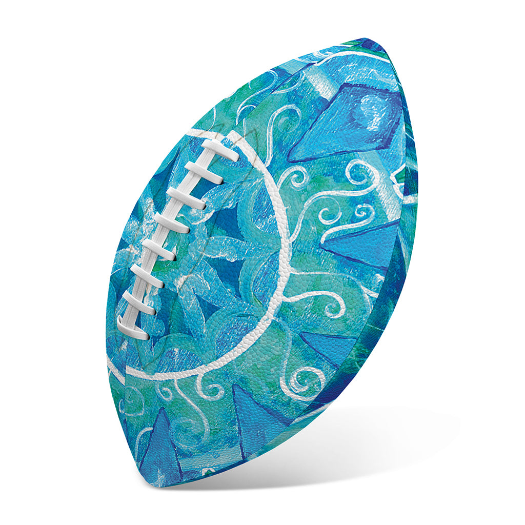 Blue Vishuddha Chakra Mandala Print Rugby Ball