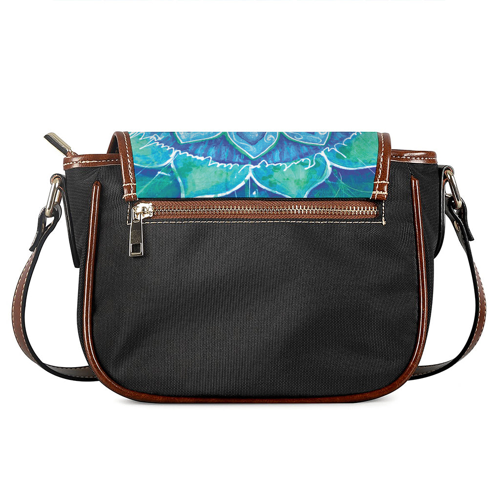 Blue Vishuddha Chakra Mandala Print Saddle Bag