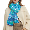 Blue Vishuddha Chakra Mandala Print Scarf