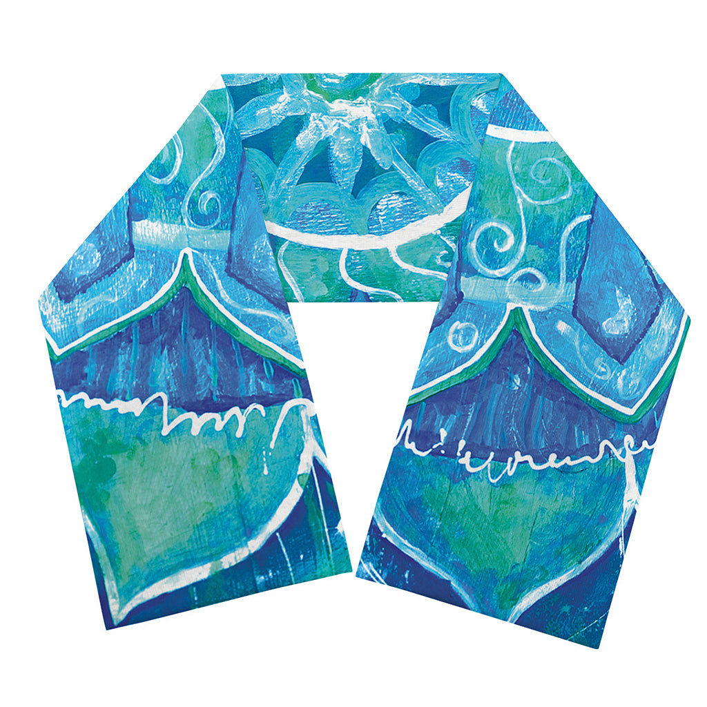 Blue Vishuddha Chakra Mandala Print Scarf