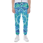 Blue Vishuddha Chakra Mandala Print Scuba Joggers