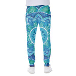 Blue Vishuddha Chakra Mandala Print Scuba Joggers
