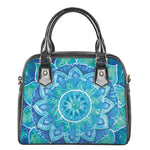 Blue Vishuddha Chakra Mandala Print Shoulder Handbag