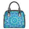 Blue Vishuddha Chakra Mandala Print Shoulder Handbag