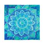 Blue Vishuddha Chakra Mandala Print Silk Bandana