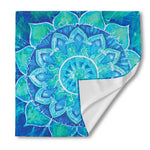 Blue Vishuddha Chakra Mandala Print Silk Bandana