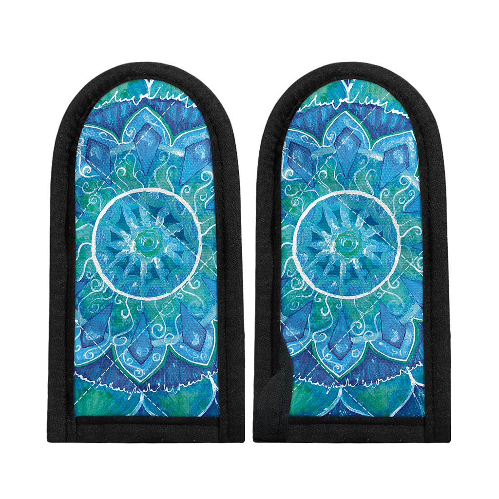 Blue Vishuddha Chakra Mandala Print Skillet Handle Cover