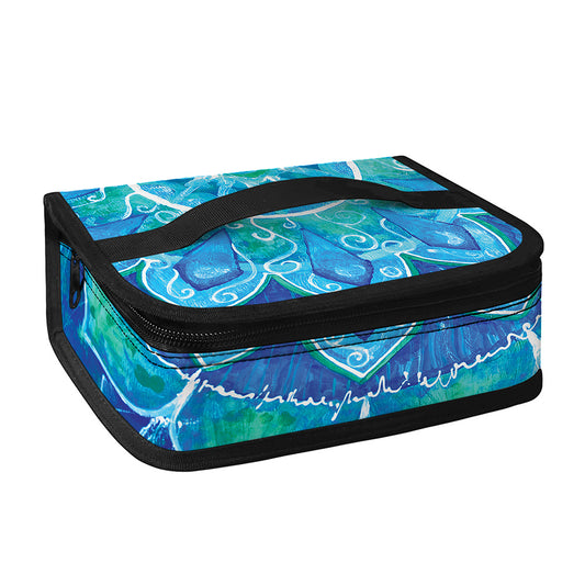 Blue Vishuddha Chakra Mandala Print Small Lunch Bag