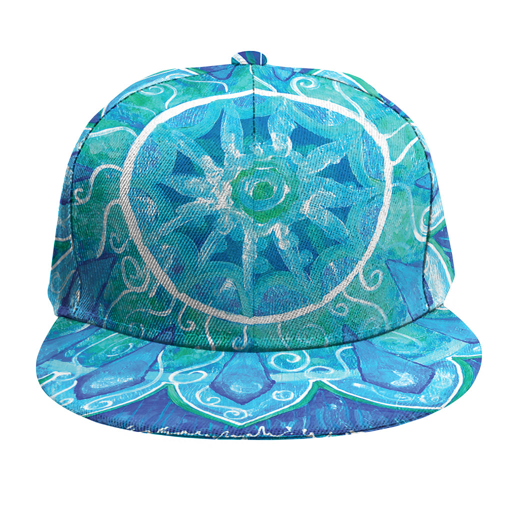 Blue Vishuddha Chakra Mandala Print Snapback Cap