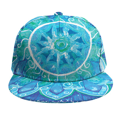 Blue Vishuddha Chakra Mandala Print Snapback Cap