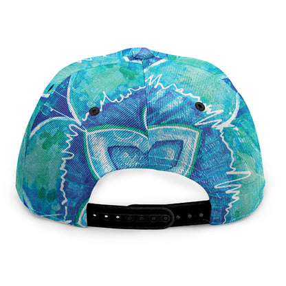 Blue Vishuddha Chakra Mandala Print Snapback Cap