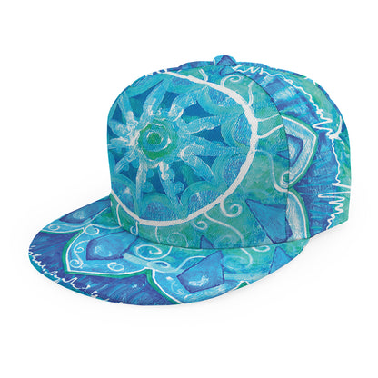 Blue Vishuddha Chakra Mandala Print Snapback Cap