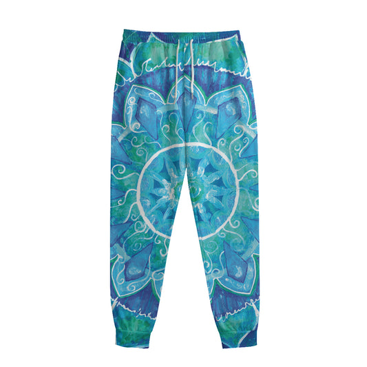 Blue Vishuddha Chakra Mandala Print Sweatpants