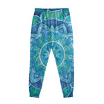 Blue Vishuddha Chakra Mandala Print Sweatpants