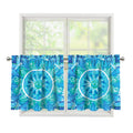 Blue Vishuddha Chakra Mandala Print Tier Curtains