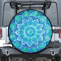 Blue Vishuddha Chakra Mandala Print Tire Cover
