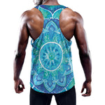 Blue Vishuddha Chakra Mandala Print Training Tank Top