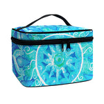 Blue Vishuddha Chakra Mandala Print Travel Makeup Bag