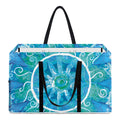 Blue Vishuddha Chakra Mandala Print Utility Tote Bag