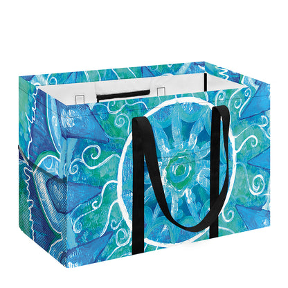Blue Vishuddha Chakra Mandala Print Utility Tote Bag