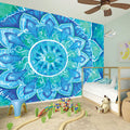 Blue Vishuddha Chakra Mandala Print Wall Sticker