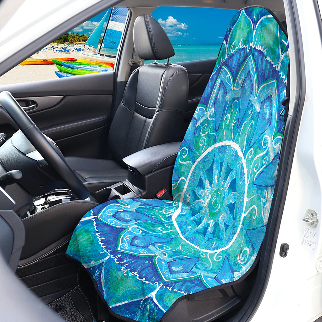 Blue Vishuddha Chakra Mandala Print Waterproof Car Seat Cover