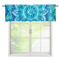 Blue Vishuddha Chakra Mandala Print Window Valance