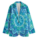 Blue Vishuddha Chakra Mandala Print Women's Blazer