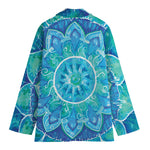 Blue Vishuddha Chakra Mandala Print Women's Blazer