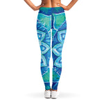 Blue Vishuddha Chakra Mandala Print Women's Leggings