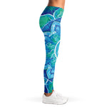 Blue Vishuddha Chakra Mandala Print Women's Leggings