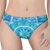 Blue Vishuddha Chakra Mandala Print Women's Thong