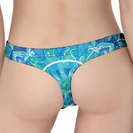 Blue Vishuddha Chakra Mandala Print Women's Thong