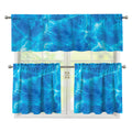Blue Water Surface Print 3 Piece Kitchen Curtains