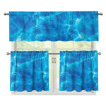 Blue Water Surface Print 3 Piece Kitchen Curtains