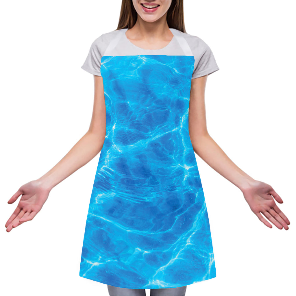 Blue Water Surface Print Adjustable Apron