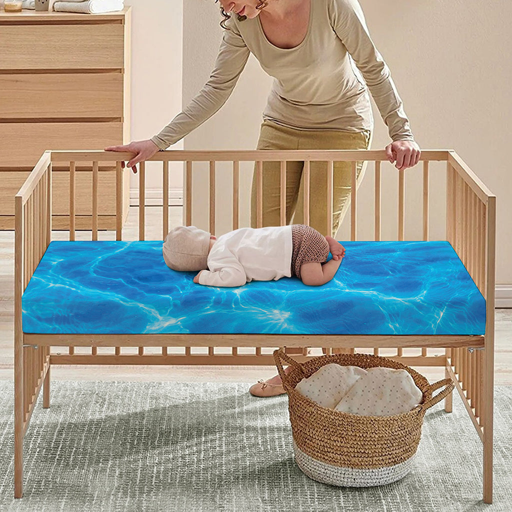 Blue Water Surface Print Baby Crib Sheet