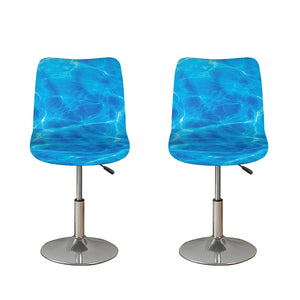 Blue Water Surface Print Bar Stool Covers