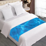 Blue Water Surface Print Bed Runner