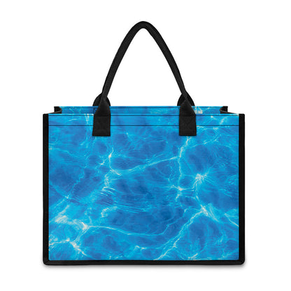 Blue Water Surface Print Canvas Tote Bag