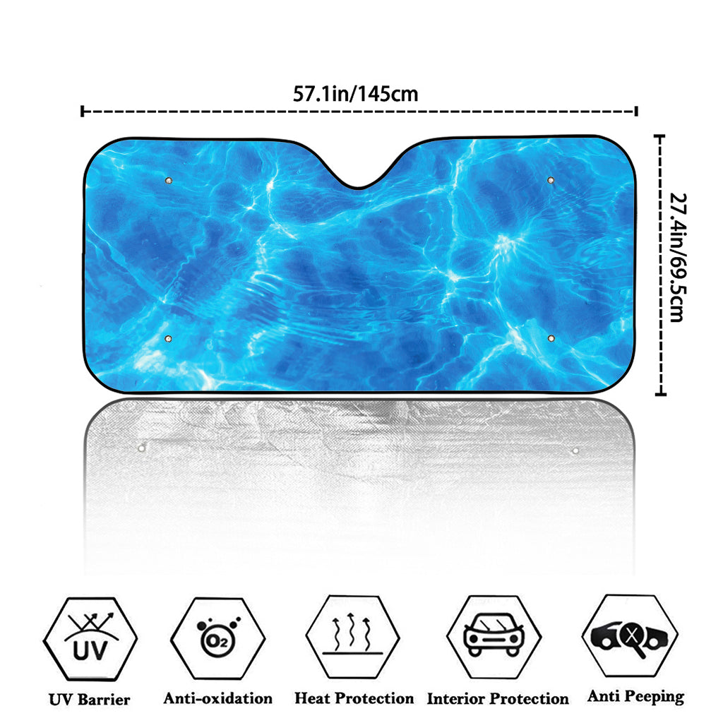 Blue Water Surface Print Car Windshield Sun Shade