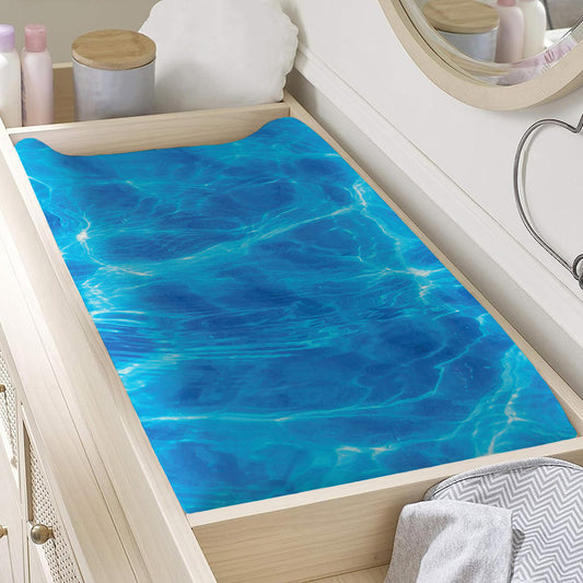 Blue Water Surface Print Changing Pad Cover