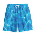 Blue Water Surface Print Cotton Shorts