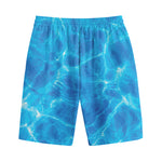 Blue Water Surface Print Cotton Shorts