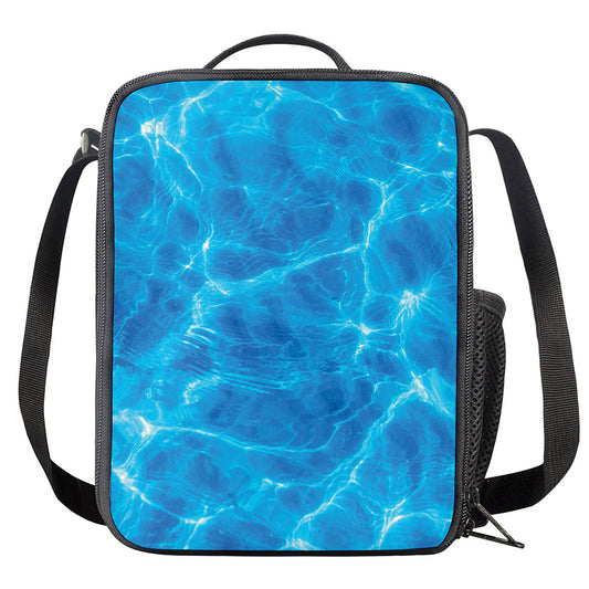 Blue Water Surface Print Crossbody Lunch Bag