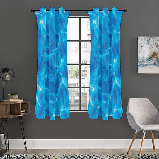Blue Water Surface Print Curtain