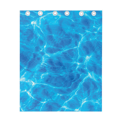 Blue Water Surface Print Curtain