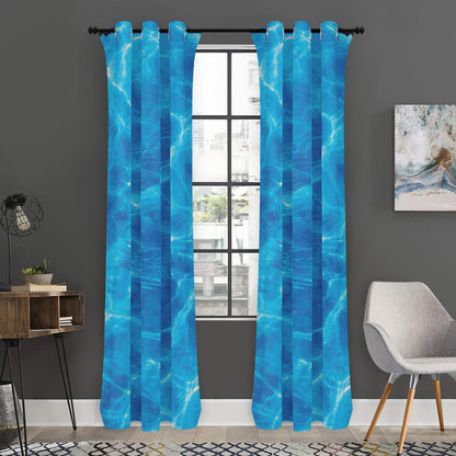Blue Water Surface Print Curtain