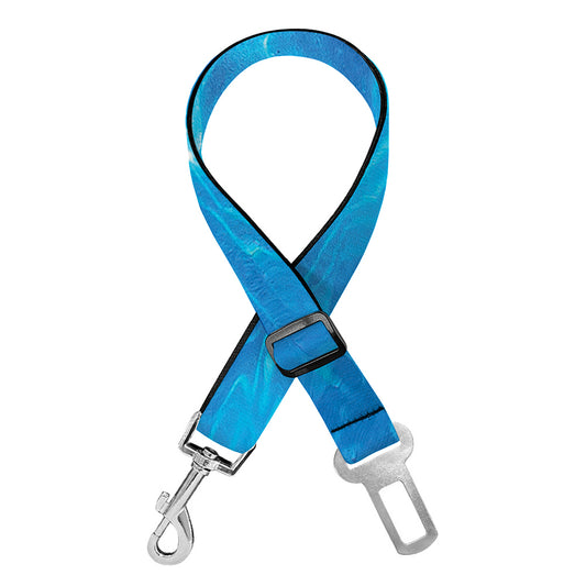 Blue Water Surface Print Dog Seat Belt